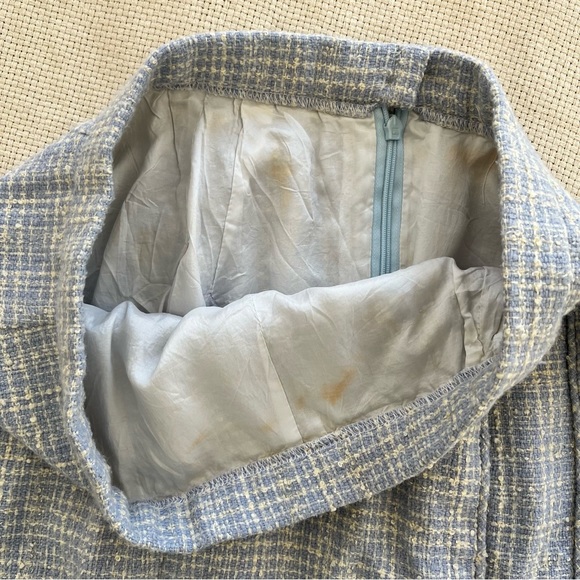 Vintage Blue & White Check Pencil Skirt - Picture 5 of 5